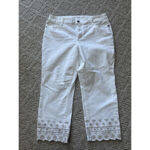 St Johns Bay Capri Jeans Women's 14 Stretch Mid Rise Slim Leg Pants‎